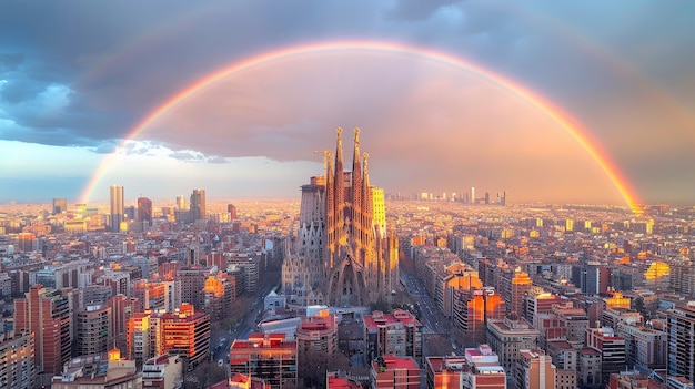 Free Photo beautiful rainbow  in nature