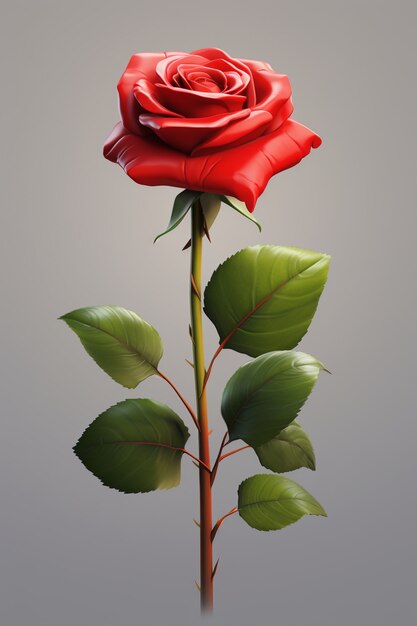 Beautiful red rose in studio