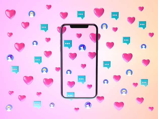 Free Photo beautiful rendering of dating app concept