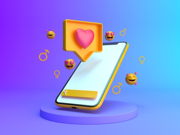 Free photo beautiful rendering of dating app concept