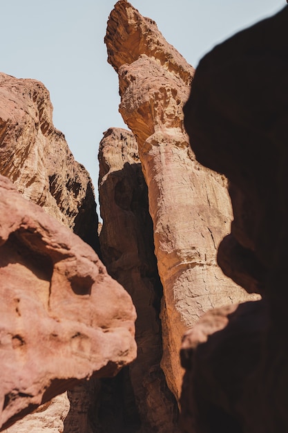 Free photo beautiful rocky cliffs on the desert captured on a sunny day