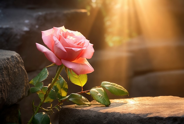 Free photo beautiful  rose outdoors