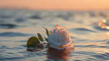 Free photo beautiful rose on water