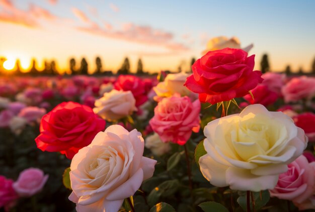 Beautiful roses outdoors