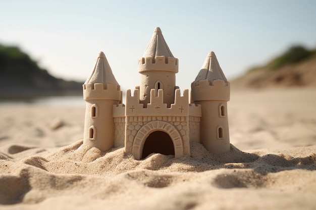 Free Photo beautiful sand castle on beach