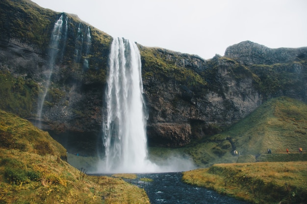 Free Photo beautiful scenery of amazing and breathtaking large waterfalls in the wild