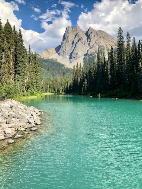 Beautiful scenery of the Emerald Lake in Yoho National Park, British Columbia, Canada