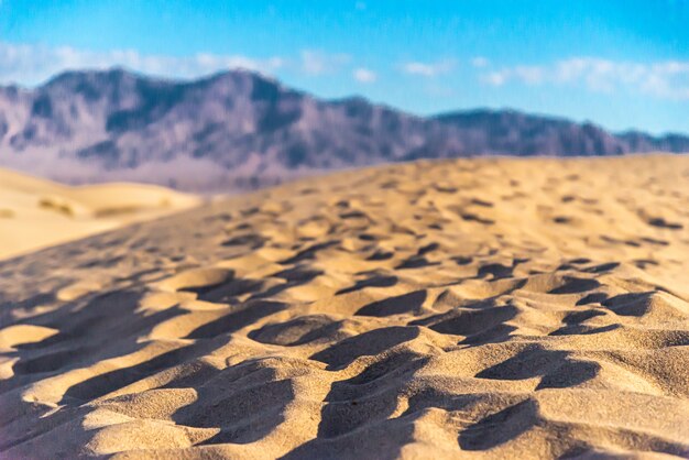 Beautiful scenery of the Mesquite Flat Sand Dunes, Death Valley, California