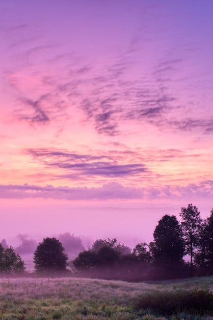 Free Photo beautiful scenery of the sunrise in the countryside of northwest pennsylvania