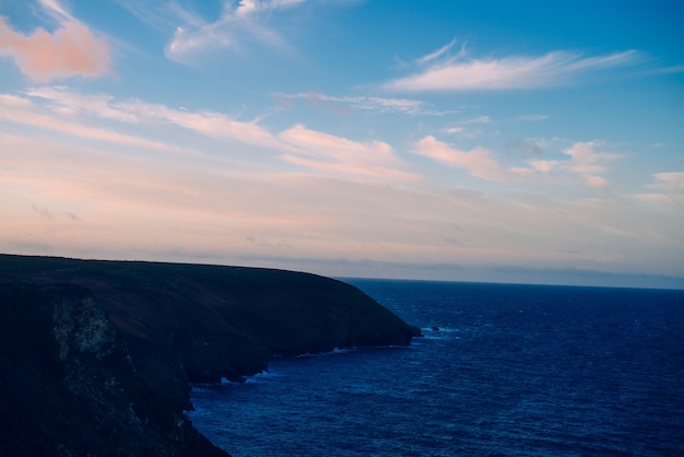 Beautiful scenery of sunset over the peaceful sea