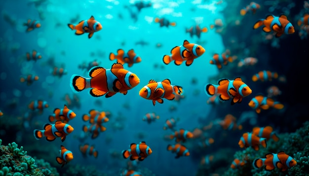 Beautiful sea life with aquatic animal