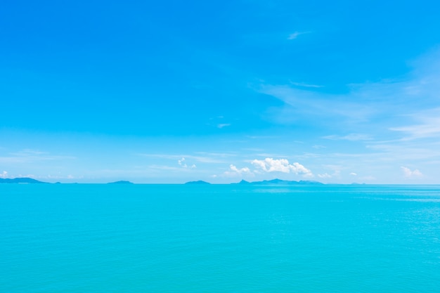 Beautiful sea and ocean with cloud on blue sky