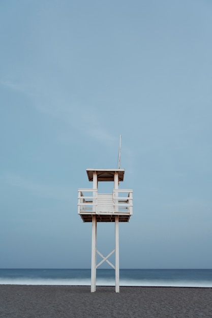 Beautiful seaside view with lifeguard tower