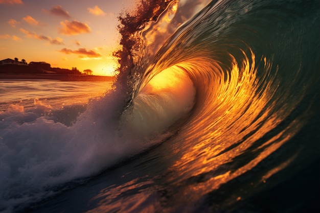 Free Photo beautiful seaside waves