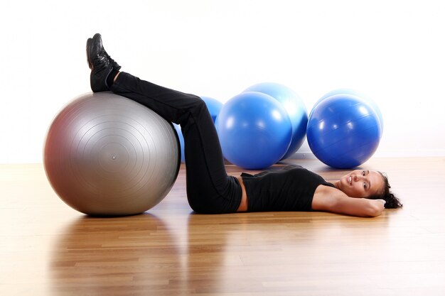 Beautiful sexy woman doing fitness