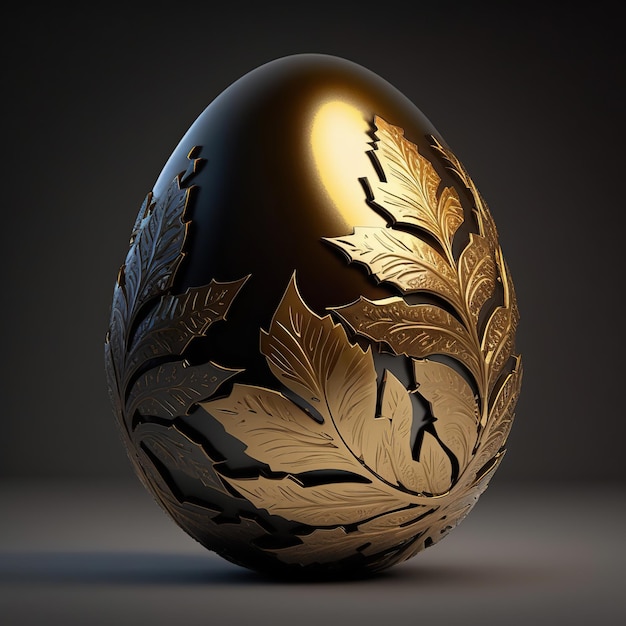 Free Photo beautiful shiny golden egg in bird nest the golden egg in the nest generative ai