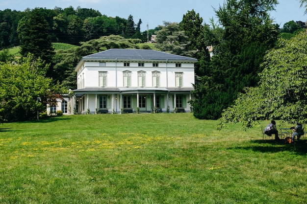 Beautiful shot of Chaplin's World museum in Switzerland surrounded by lush nature