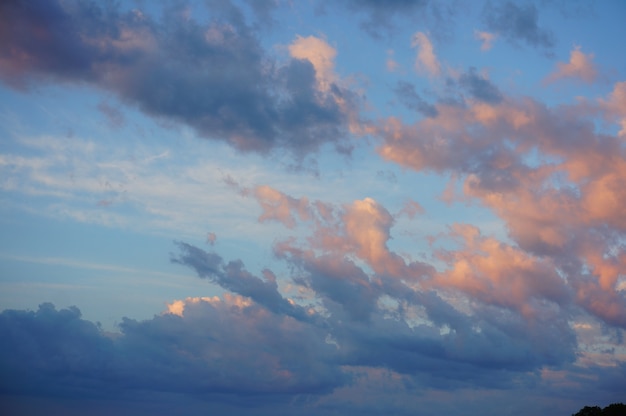 Beautiful shot of the clouds in a blue sky