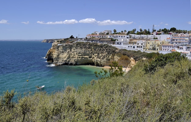 Beautiful shot of a coastal city Algarve in Portugal