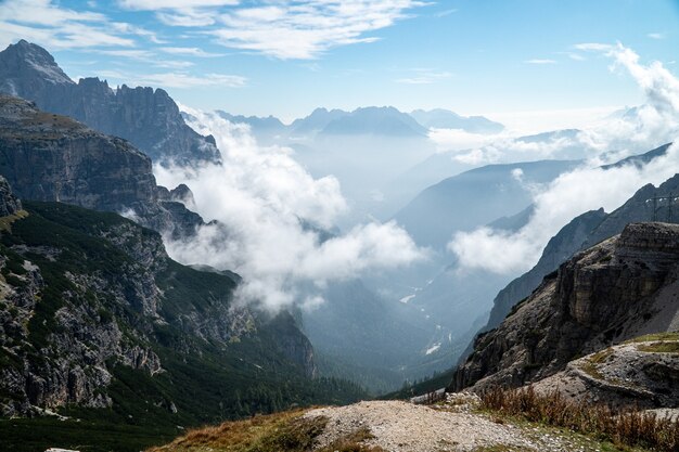 Beautiful shot of foggy mountains