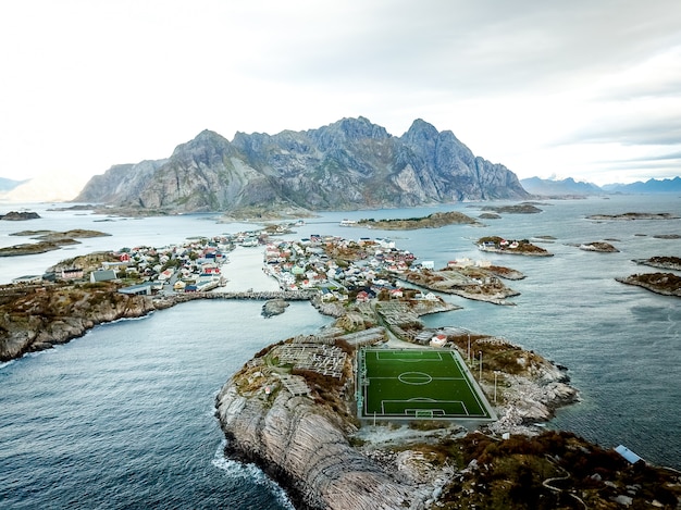 Beautiful shot of football pitch in Norway.