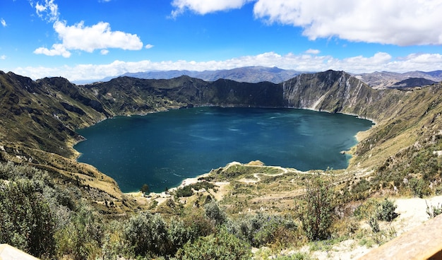 Beautiful shot of Laguna Quilotoa, Quinta, Ecuador