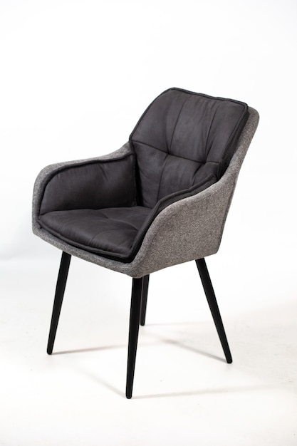 Free photo beautiful shot of a modern black and grey chair isolated on a white