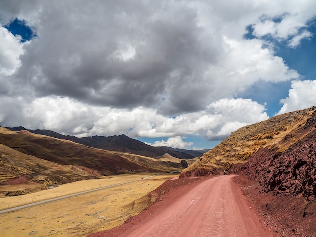 Beautiful shot of a mountain road under the sunlight