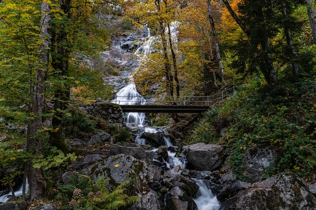 Free photo beautiful shot of the picturesque waterfall todtnau in the black forest, germany