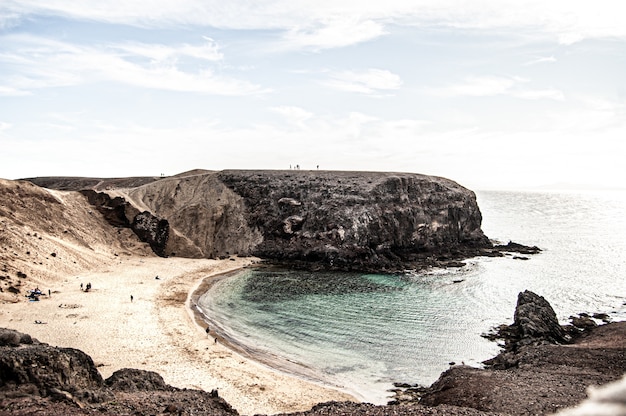 Beautiful shot of Playa de la Cera located in Lanzarote. Spain during daylight