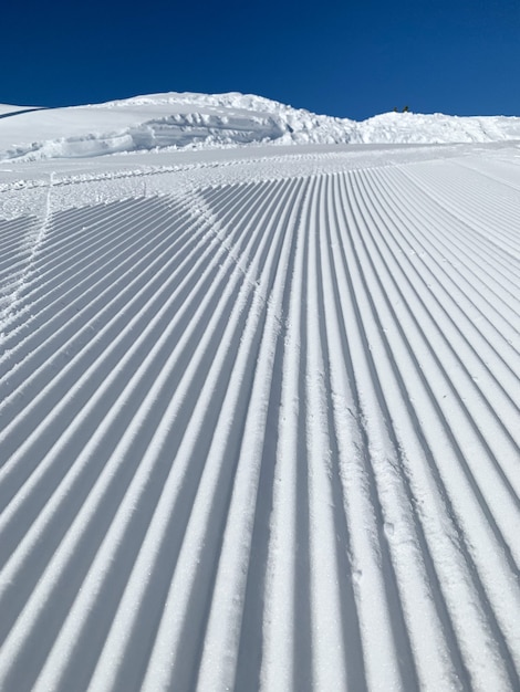 Beautiful shot of a snowy mountain landscape with perfect lines