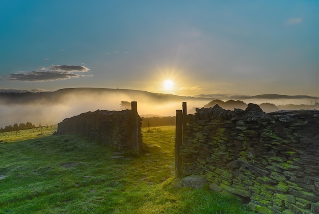 Beautiful shot of a stone wall in the natural landscape