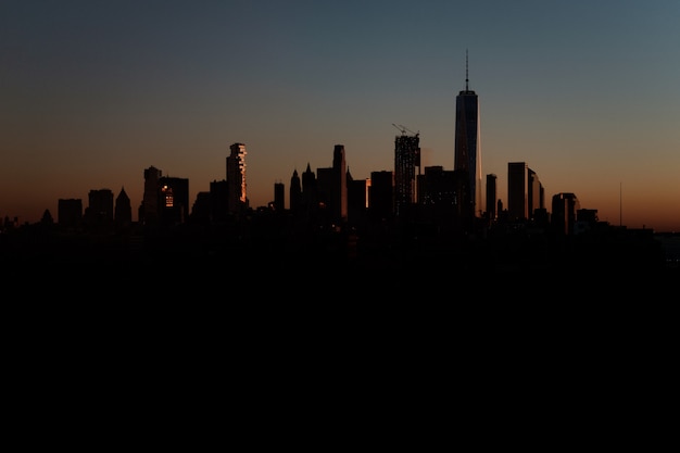 Free photo beautiful shot of an urban city at sunset