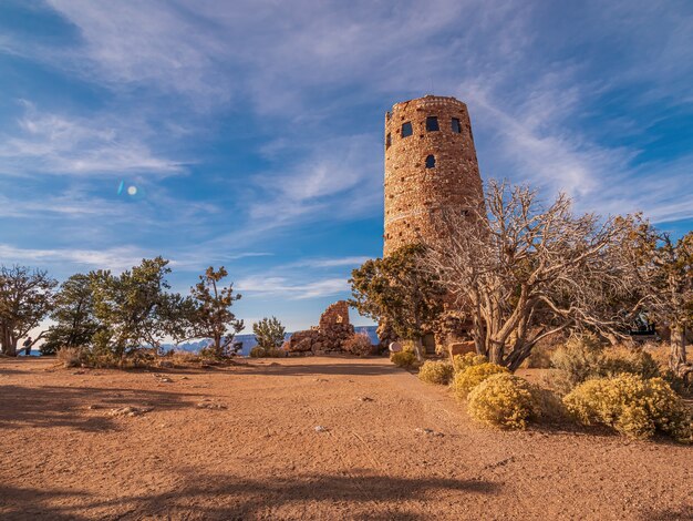 Beautiful shot of the watchtower in Grand Canyon National Park in the USA