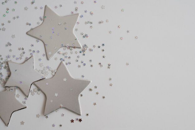 Beautiful silver stars background