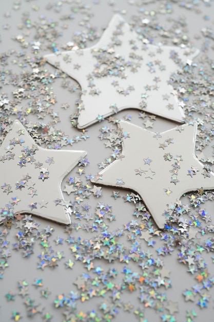 Free photo beautiful silver stars background