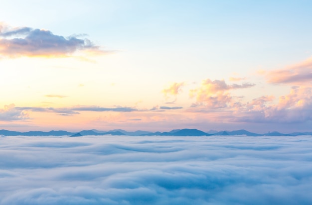 Beautiful sky with mountains in the distance