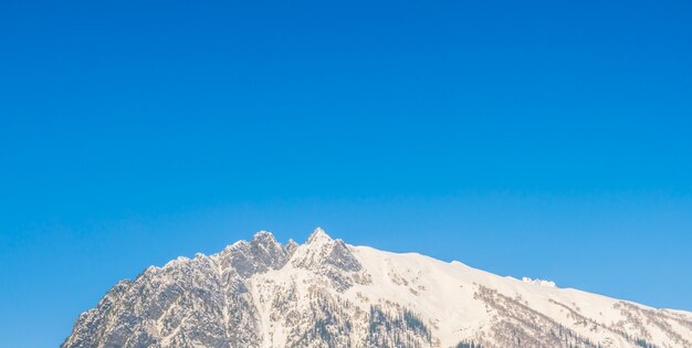 Beautiful  snow covered mountains landscape Kashmir state, India .