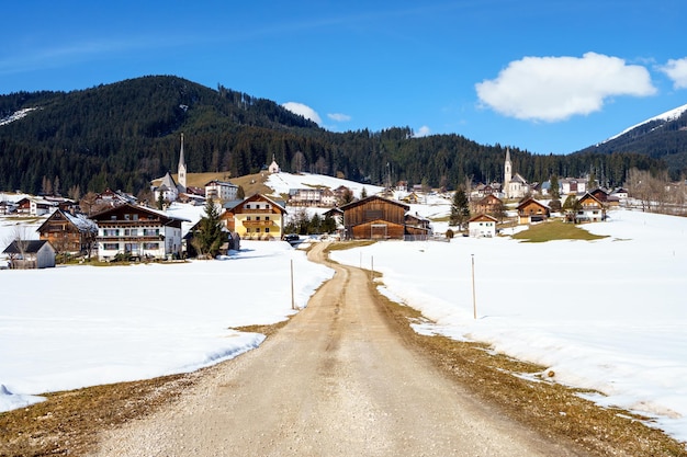 Beautiful snowy landscape in Tyrol countryside, Austria