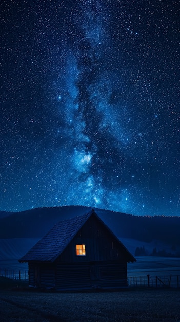 Free Photo beautiful starry sky over town