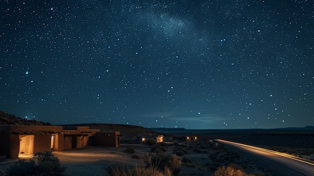 Free Photo beautiful starry sky over town