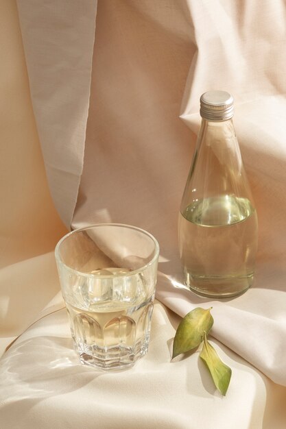 Beautiful still life arrangement with water