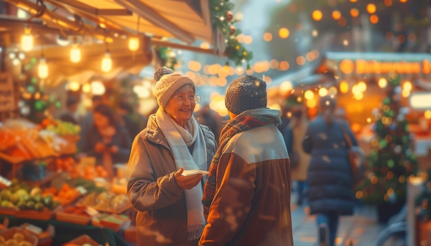 Free Photo beautiful street market at sunset