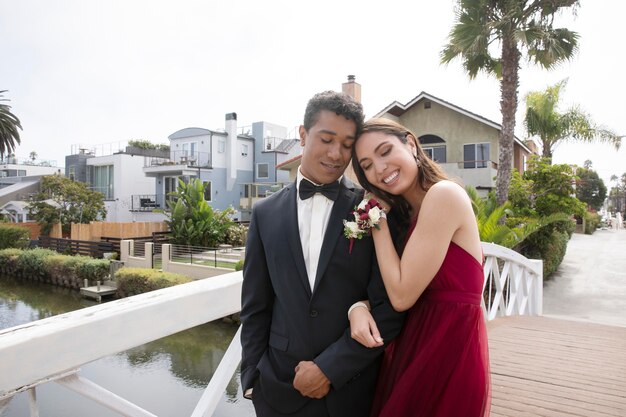 Beautiful student couple ready from prom