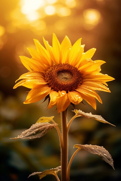 Free photo beautiful sunflower outdoors