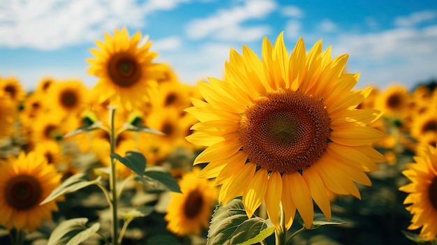 Beautiful sunflowers field