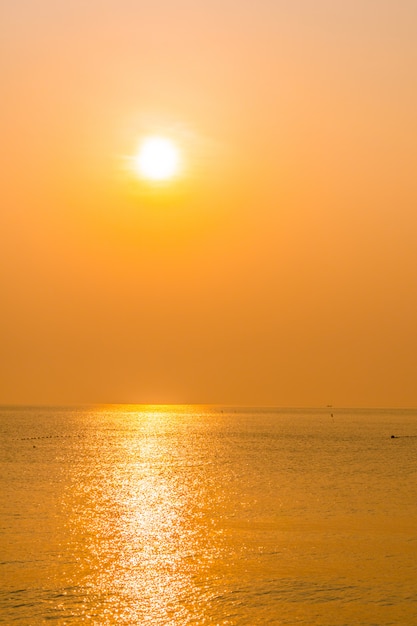 Beautiful sunrise on the beach and sea