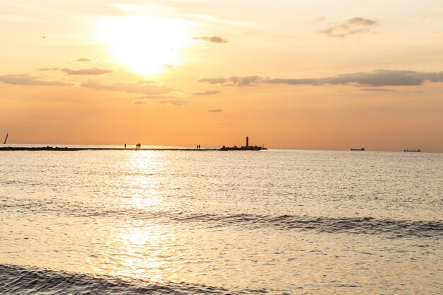 Beautiful sunset on the beach