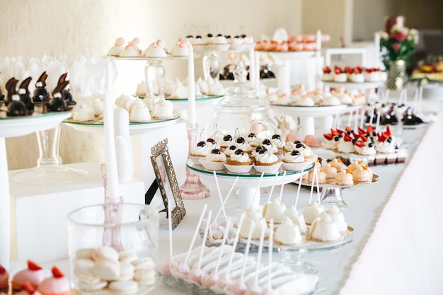 Beautiful sweets on the festive table