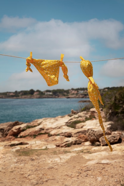 Beautiful swimsuit at seaside